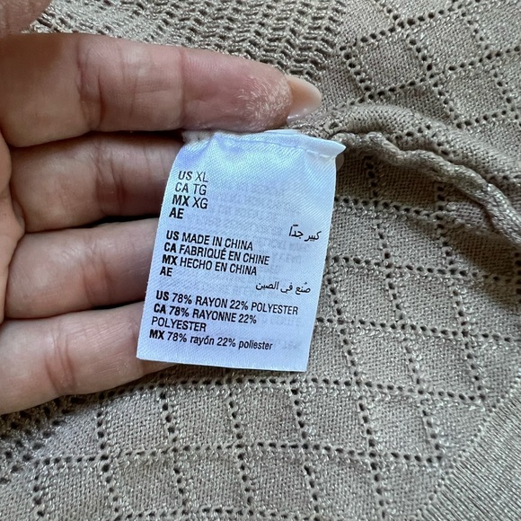 Karen Scott Taupe Textured Cardigan - Picture 4 of 4